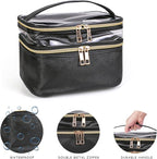 Travel Makeup Bag Makeup Organizer Bag Cosmetic Bag Makeup Bags for Women Cosmetics Cases Portable Waterproof Foldable Black