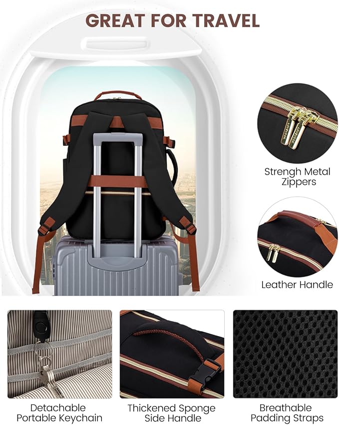 LOVEVOOK 50L Travel Backpack for Women & Men, Airline Approved Carry On Luggage with 3 Packing Cubes, TSA Overnight Bags, Waterproof Personal Item Bag, Weekender Essentials Backpacks fits 17" Laptop
