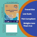 Travel Laundry Detergent Sheets Pack of 3 – Compact Laundry Sheets for Travel, Hand Wash or Machine Wash Detergent Strips for Sink Washing Clothes on Trips, Hotels & Cruises