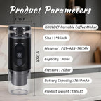 Portable Espresso Maker,Electric Travel Coffee Machine with Self-Heating and 20 Bar Pressure USB-C Rechargeable, Smart Display, 2-in-1 Capsule and Ground Compatible for Camping, RV, Car and Office