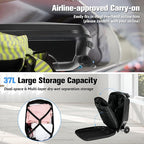 smilesun Scooter Luggage For Kids & Adults， Hardside Ride On Suitcase For Kids Ages 4-15 Multifunctional Lightweight Foldable Carry On Luggage With Wheels Ride On For Children Teenagers（Coal Black）