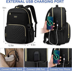 Laptop Backpack for Women Bookbag: 17 inch Work School Backpacks with Pouch Pocket for Large Capacity Cup & USB Charger College Book Bag Travel Business Nurse Teacher Bookbags Anti-theft Back Pack