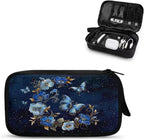 Floral Moon Butterfly Print Electronics Organizer, Travel Cable Organizer Bag, Portable Cord & Charger Storage, Compact Tech Bag & Case