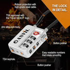 ANVIL TSA Locks for Luggage with Search Alert: Durable Cable Combination Locks, TSA Approved - Secure Travel Locks for Suitcases, Backpacks & Gun Cases.(2, Silver)