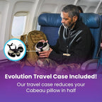 Cabeau Travel Neck Pillows for Airplanes The Neck's Evolution, TNE S3 Supportive Memory Foam Design for Long Haul Flights Attachable Seat Straps and 360 Support (Cairo Tan)