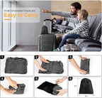 Maliton Inflatable Travel Foot Rest Pillow, Airplane Bed for Kids, Car Foot Leg Rest Pillow, Adjustable Height for Airplane, Car, Train, Home, Small Size (Dark Grey, 1 Pack)