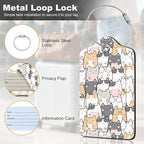 2Pack Luggage Tags for Suitcases, Cute Unique Pu Leather Cruise Luggage Tag with Privacy Cover ID Label Address Card and Metal Ring Suitable for Women Men Kids Travel Bag Cute Cat
