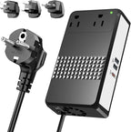 HYTED 600W 220V to 110V Voltage Converter, Voltage Converter US to Europe International Travel with 48W GaN USB Charger, Power Any American Appliances Overseas Like Hair Straightener, Curling Irons