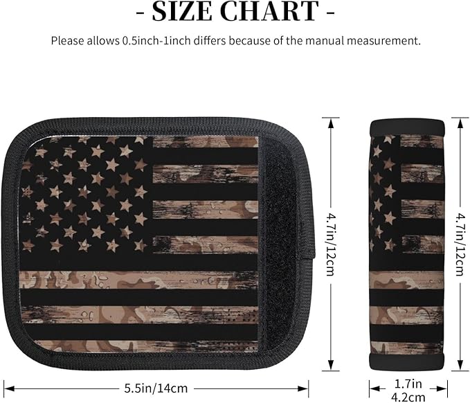 American Flag with Desert Camouflage Pattern Luggage Handle Wraps 2 Pack for Suitcase, Handle Covers Suitcase Luggage Handle Wrap Luggage Tag Wraps Travel Accessories