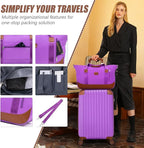 Cosbarn Luggage Sets 5 Piece Suitcases with Wheels, Suitcase Set ABS Hard Case Luggage with TSA Lock Spinner Wheels Durable Travel Luggage