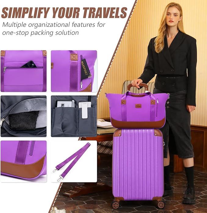 Cosbarn Luggage Sets 5 Piece Suitcases with Wheels, Suitcase Set ABS Hard Case Luggage with TSA Lock Spinner Wheels Durable Travel Luggage