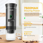 3 In 1 Portable Coffee Maker for Travel, 20 Bar Portable Espresso Machine with USB,Travel Coffee Maker Self-Heating, Compatible with Ground Coffee & Capsule for Hiking,Office,RV（Upgrade）