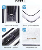 BAGSMART Clear Toiletry Bag, TSA Approved Travel Toiletry Bag Carry On Travel Accessories Bag Airport Airline Quart Size Bags water-resistant Makeup Bag for Women