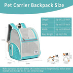 Cat Backpack Carrier for Small Dogs and Medium cat Puppy Kitten Bunny Pet Carrier Backpack Collapsible with Fully Ventilated Mesh with Safety Leash (LightGreen, 12.9" L x 10.62" W x 15.5" H - M)