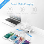 ISELECTOR Universal Travel Adapter, Power Step Down 220V to 110V Voltage Converter with 6A 4-Port USB Charging 3 AC Sockets International Plug Adapter for UK/AU/US/EU/Japan More Than 150 Countries
