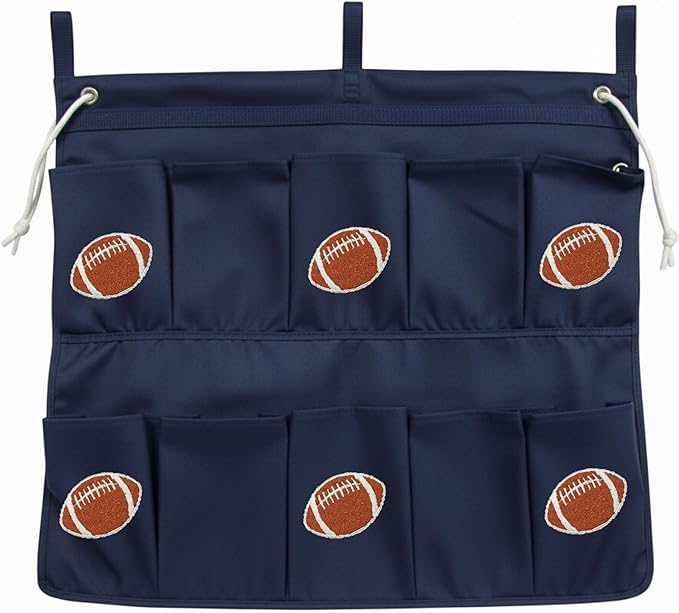 Gilbins End Of Bed Shoe Bag Great for storage, shoes, accessories & stuff! (Navy Foot Ball)