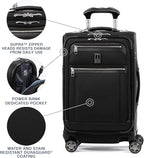 Travelpro Platinum Elite Softside Expandable Carry on Luggage, 8 Wheel Spinner Suitcase, USB Port, Suiter, Men and Women, Shadow Black, Carry On 21-Inch