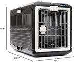 Pet Carrier & Crate, 26.4" L x 15.3" W x 18.8" H - Collapsible for Medium Cats and Dogs, Portable Hard Plastic Wall Kennel for Indoor/Outdoor Use
