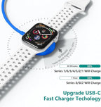 USB C Apple Watch Charger,[MFi Certified] iPhone Fast Magnetic iWatch Charger 6ft USB C Charging Cable Cord Long and Type C Wall Charger Block for Apple Watch Series 11/10/9/Ultra/8/7/SE/SE2/6/5/4/3/2