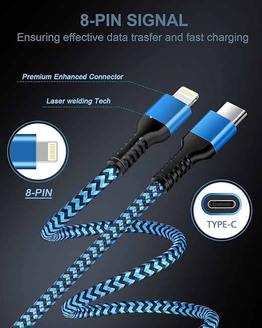 C Type Lightning Cable, Super Fast Pd iPhone Charger Cords Apple Certified Original Usbc Lightening Wire Cargador Powerline for 14 I Phone 13-8 Later Series Phones, Airpods, 6ft USB-c Lighting Charger