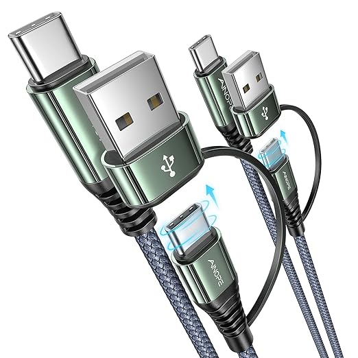 AINOPE USB C to USB C Cable, 2 Pack 3 FT USB C Cable Fast Charging with USB to USB C Adapter, 60W USB to USBC Cable for iPhone 17 Pro Max Air Type C Cable for iPhone 16/15/14/13/12, Grey