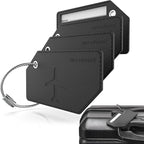 Untethered 4-Pack Luggage Tag Set | Durable Luggage Tags for Suitcases & Travel Bags | Bag Tag & Name ID Identifiers | Suitcase Tags for Easy Luggage Identification