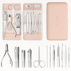 ZIZZON Professional Nail Care kit Manicure Grooming Set with Travel Case(Rose Gold)
