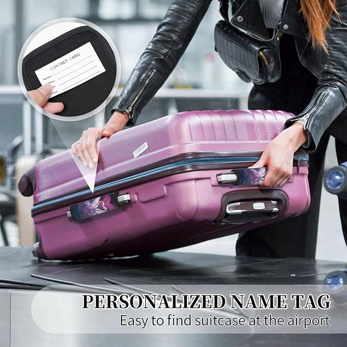 Abstract Love Swan 2 Pack Luggage Handle Wrap Set of Neoprene Luggage Tags for Suitcases Bag Strap Wrap Cover Travel Airplane Accessories Covers Markers Sleeve Grips Identifiers Cruise