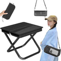 Camping Stool Pocket Chair, Lightweight Portable Stool with Shoulder Strap, Capacity 220lbs for Adults Outdoor Hiking Fishing Travel-Medium Black