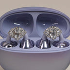 Bow Rhinestone for Clip on Earbuds Open Ear Accessories, Removable Exquisite DIY Decoration (Style F - Silver Bow)