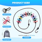Magnetic Clothesline for Cruise Ship, Travel Clothesline with 12 Clothespins for Cruise Ship Essentials, Clothes Drying Rack with Strong Magnets Hooks and Storage Bag for Cruise Ship Cabin Outdoor