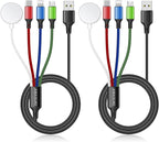 2Pack Multi Charging Cable for Apple Watch Charger 4 in 1 Travel Essentials RV Camping Essentials USB C/L/Micro Compatible with iWatch Series 11-1/iPhone 17/16/15/Android Airplane Gadgets-4FT