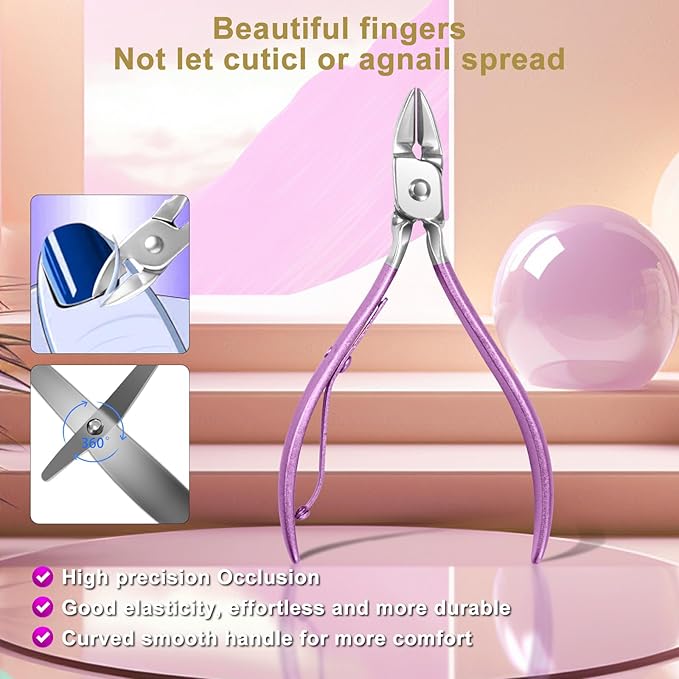 Manicure kit for Women Personal Nail Care Kit, 30 in 1 Professional Stainless Steel fingernail and toenail Clippers,Pedicure Kit and Beauty Tools Portable Set with Luxurious Travel Case (Purple)