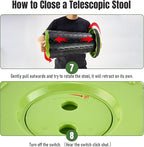 Doseno Upgraded Foldable Stool Thickened, Portable Collapsible Stool Retractable Stool for Fishing, Hiking Tours, BBQ, Parties, Outdoor Activities