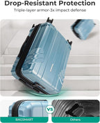 BAGSMART Expandable Carry On Luggage 22x14x9 Airline Approved, 20 Inch Travel Luggage with Spinner Wheels, Lightweight Hard Shell Suitcase Carry on Airy Blue
