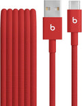 Beats USB-A to USB-C Woven Cable Fast Charging Durable and Tangle-Free Design Compatible Charger for Apple & Android Devices (1.5 m, 5 ft) - Rapid Red