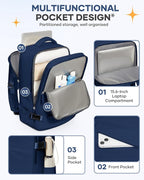 coofay Travel Backpack Carry On Backpack Personal Item Travel Bag Mochila De Viaje Carry On Backpack For Airplanes Traveling Backpack For Women Gym Backpacks College Backpacks Sapphire Blue