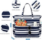 Trifabricy Beach Bags for Women Waterproof Sandproof Women Tote Bag, Large Beach Bag with Zipper for Gym Travel Vocation