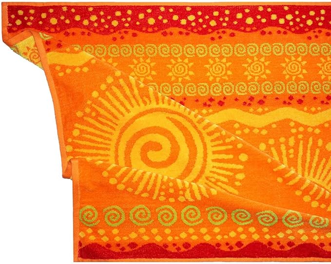 COTTON CRAFT Oversized XL Beach Towel 39 x 68-2 Pack - 100% Cotton Velour - Big & Huge - Pool Picnic Bath Towels - Jacquard Terry Thick Plush Super Soft Luxury - 450 GSM - Sunshine Orange Yellow