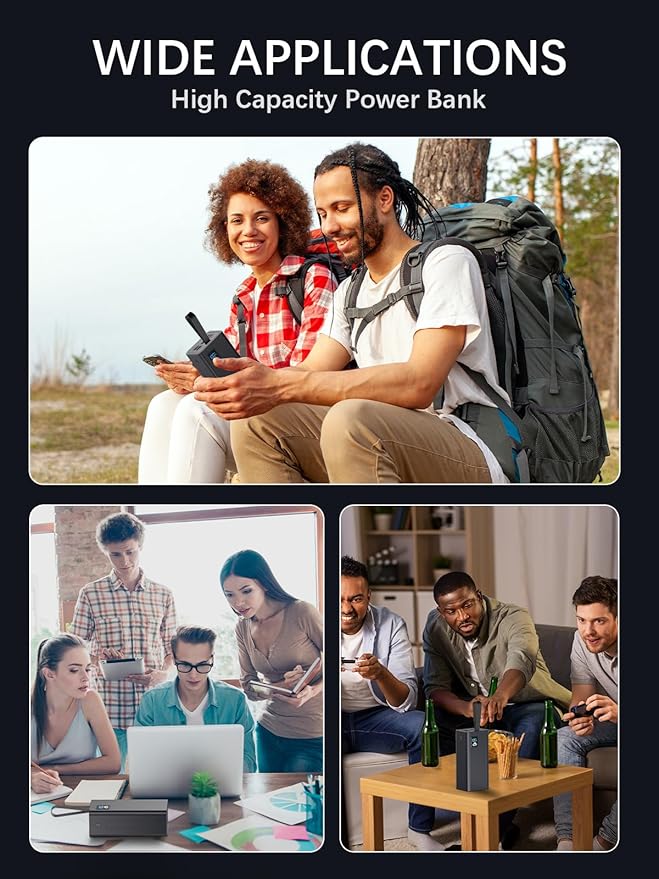 LOHAO Portable Charger Power Bank, PD 30w & QC 3.0 Fast Charging Battery Pack, 70000mah Powerbank 5 Outputs 2 Inputs Compatible with iPhone 17/16/15/14/13/12 and More