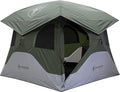 Gazelle Tents™ T4 Hub Tent, Easy 90 Second Set-Up, Waterproof, UV Resistant, Removable Floor, Ample Storage Options, 4-Person, Alpine Green, 94" x 94" x 78", GT400GR