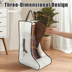 2 Pack Beige Boot Storage Bag, Portable Dust Proof Boot Bags for Cowboy Boots, Shoe Cover Protector Bag for Boots Storage and Organizer Packing, Tall Boot Storage Carry Bag for Travel Daily Use
