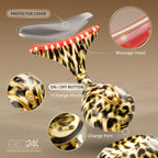 GLO24K 7 Color Beauty Device – Triple LED Action & Vibration Technology Facial and Neck Massager (Cheetah, 1 Pack)