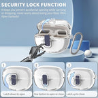 [Secure Lock] for Bose Ultra Open Earbuds Case(2024), TUDIOW Clear TPU Shockproof Protective Cover for Bose Open Ear Wireless Earbuds Accessories with Cleaning Kit& Keychain (Clear)