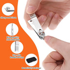 12 Sets Manicure Set Bulk Nail Clippers Pedicure Kit for Men, Nail Grooming Pedicure Kit with Case Travel 8 in 1 Stainless Steel Professional Nail Care Tools Set