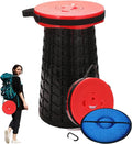 Spisces Upgraded Collapsible Stool with Cushion, 1000 lbs Capacity & 19.7-in High, Wider & Taller Heavy Duty Portable Telescoping Foldable Seat for Adults Camping, Travel, Music Festivals, Outdoors