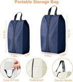 Shoe Bags for Travel Holds 3 Pair of Shoes, Travel Shoe Bag with 3 Layers Compartments, Waterproof & Washable, Navy