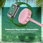 2Pack for Apple Watch Charger Cable, 3FT USB C to Magnetic Wireless Fast i-Watch Charging Cord [Portable], Compatible with iWatch Series Ultra/9/8/7/6/SE/SE2/5/4/3/2 - Pink