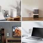 Oviitech 4 Pack Grounded Outlet Wall Tap Adapter with On/Off Power Switch，Single Outlet with Switch in White