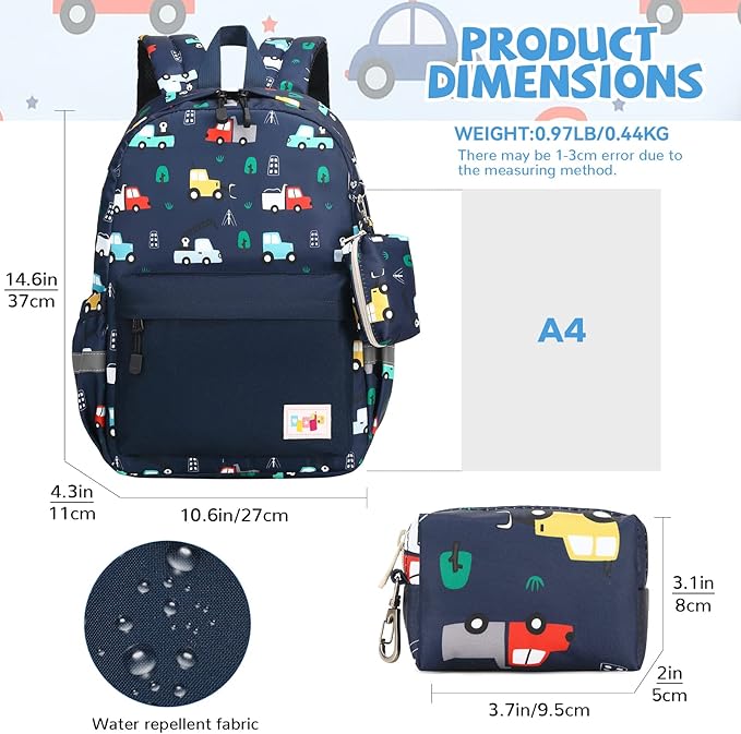 mygreen Toddler Backpack, Kids Backpack for Boys and Girls with Chest Strap | with Chest Strap